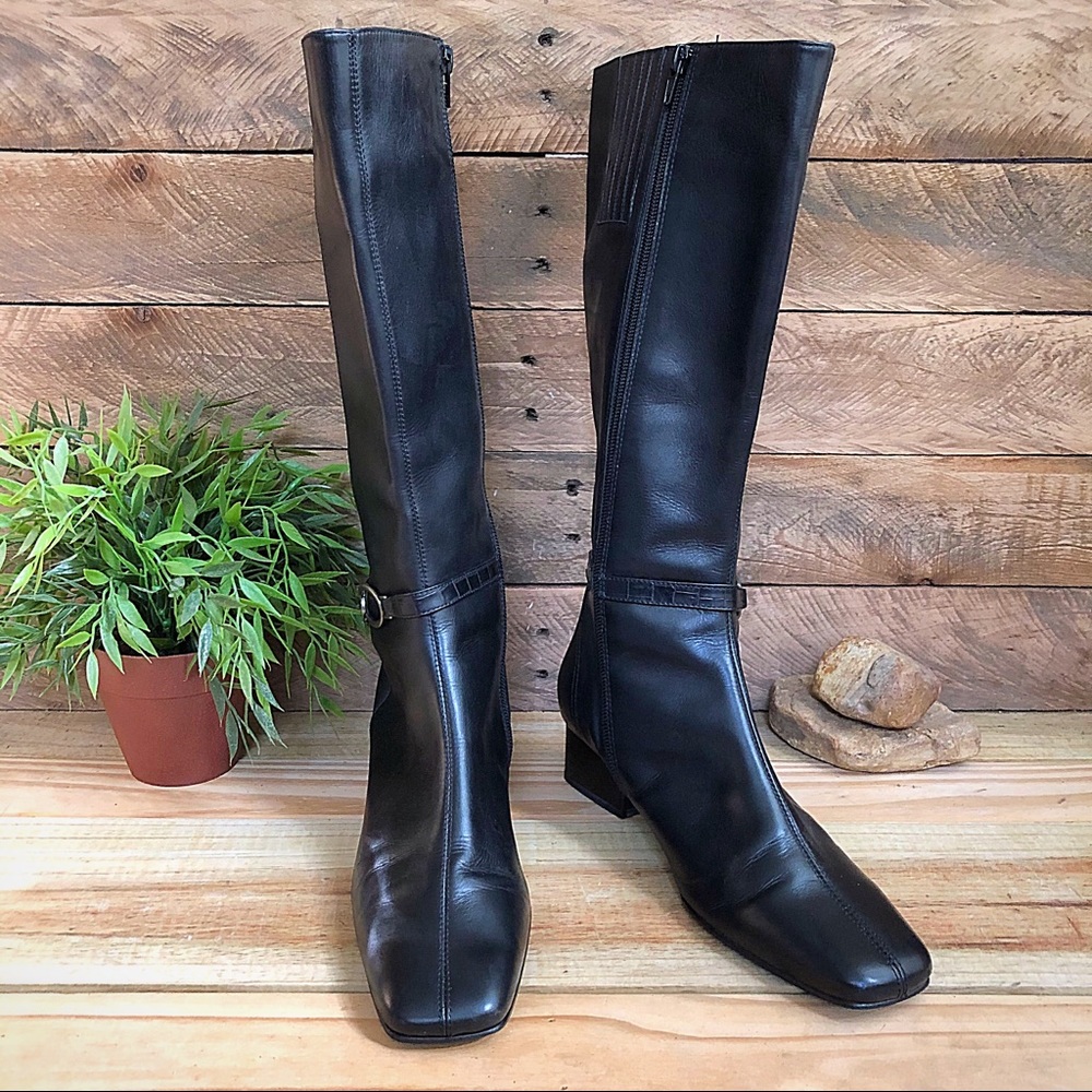 Van Eli black leather riding boots